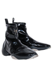 Current Boutique-Giuseppe Zanotti - Black Patent Leather Slop on Short Boots Sz 7