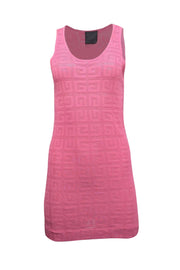 Current Boutique-Givenchy - Pink 4G Jacquard Sleeveless Knit Dress Sz M