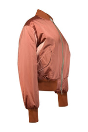 Current Boutique-Golden Goose - Antiqued Rose Satin Bomber Jacket Sz XS