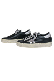 Current Boutique-Golden Goose - Black Leather w/ Silver Details High Star Sneakers Sz 6