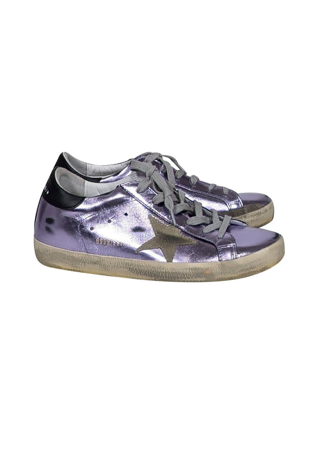 Current Boutique-Golden Goose - Metallic Lavender Super-Star Sneakers Sz 10