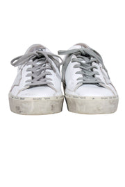 Current Boutique-Golden Goose - White & Silver "Hi Star" Sneakers Sz 8