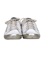 Current Boutique-Golden Goose - White "Superstar" Sneaker w/ Gold Metallic Detail Sz 11