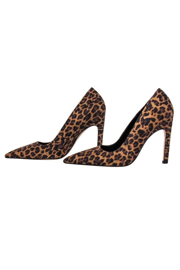 Current Boutique-Good American - Tan & Brown Leopard Print Pointed Toe Pumps Sz 7