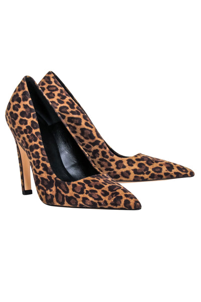 Current Boutique-Good American - Tan & Brown Leopard Print Pointed Toe Pumps Sz 7