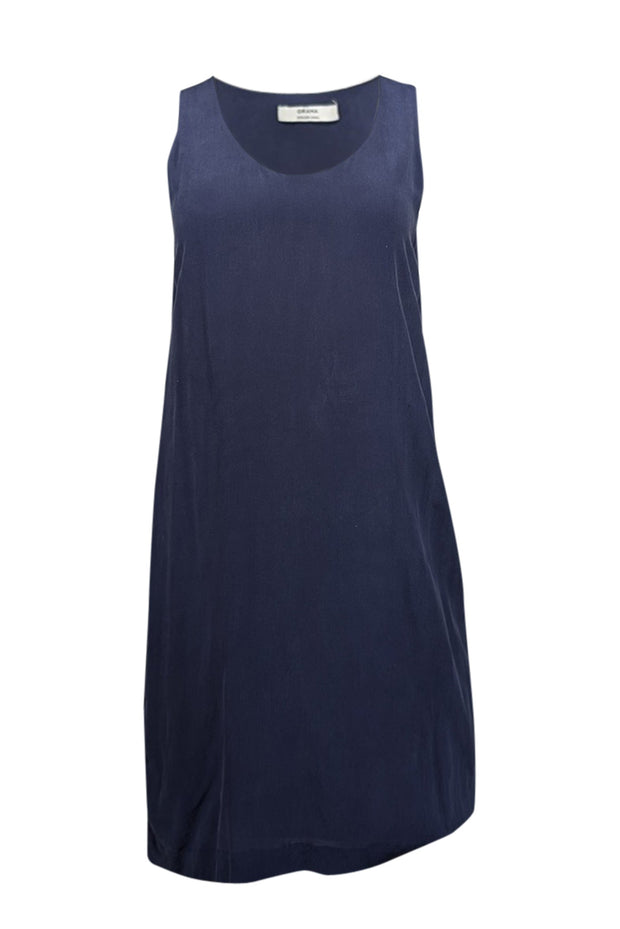 Current Boutique-Grana - Navy Silk Sleeveless Shift Dress Sz S