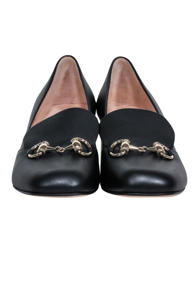 Current Boutique-Gucci - Black Block Heel Horsebit Basic Pumps Sz 6