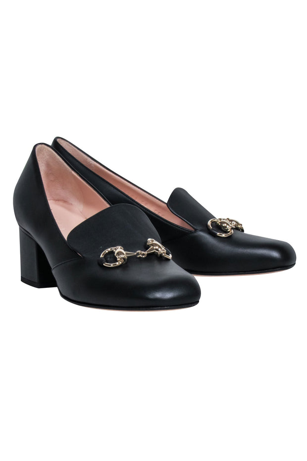 Current Boutique-Gucci - Black Block Heel Horsebit Basic Pumps Sz 6