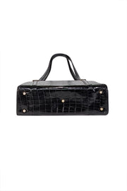 Current Boutique-Gucci - Black Glossy Crocodile Gucci by Tom Ford Large Shoulder Bag