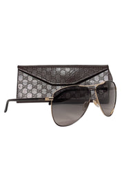 Current Boutique-Gucci - Black & Gold Aviator Sunglasses