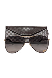 Current Boutique-Gucci - Black & Gold Aviator Sunglasses