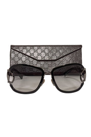 Current Boutique-Gucci - Black & Gunmetal Detail Sunglasses