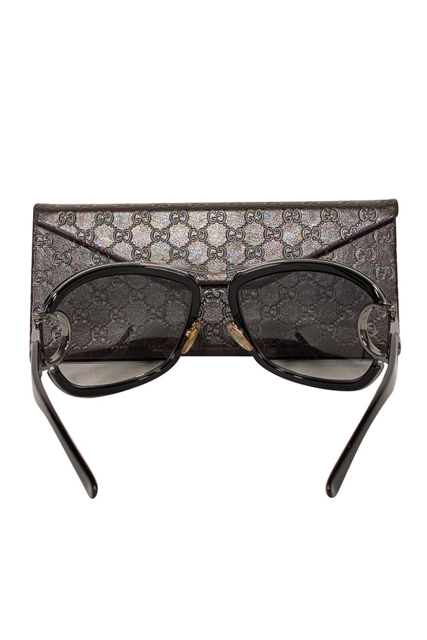 Current Boutique-Gucci - Black & Gunmetal Detail Sunglasses