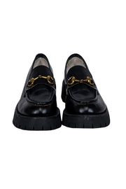 Current Boutique-Gucci - Black Leather Harald Horsebit Platform Loafer sz 11