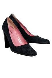 Current Boutique-Gucci - Black Monogram Logo Pumps Sz 5.5