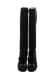 Current Boutique-Gucci - Black Patent Leather Regent Tall Boot Heels Sz 8