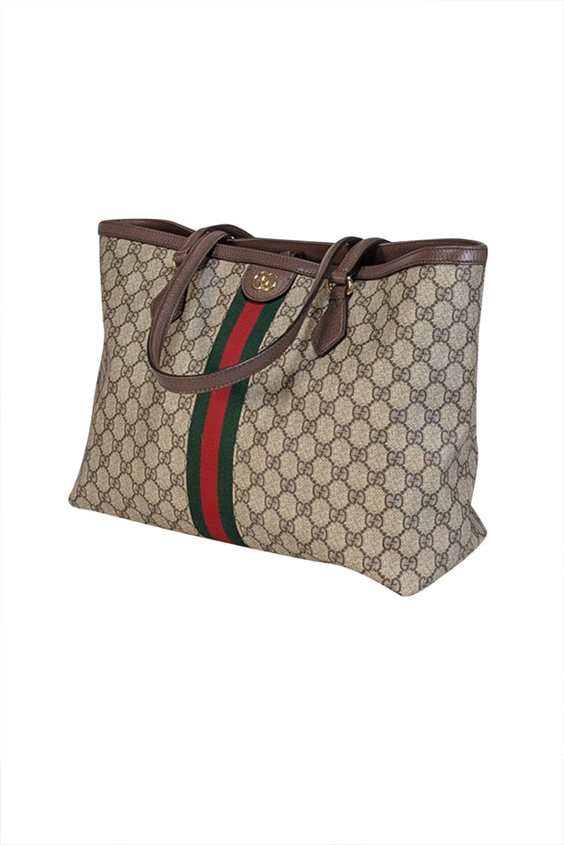 Current Boutique-Gucci - Brown Monogram Ophidia Medium Tote Bag