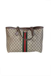 Current Boutique-Gucci - Brown Monogram Ophidia Medium Tote Bag