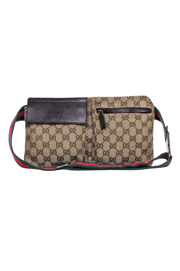 Current Boutique-Gucci - Brown Monogram Print Crossbody Belt Bag