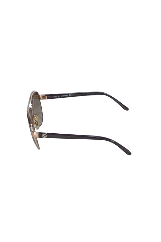 Current Boutique-Gucci - Gold Aviators Sunglasses w/ Black Lenses