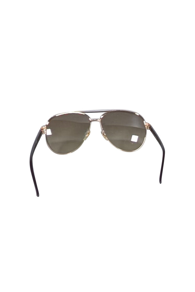 Current Boutique-Gucci - Gold Aviators Sunglasses w/ Black Lenses