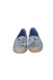 Current Boutique-Gucci - Pale Blue & Multi Color Floral Espadrille Flats Sz 11.5