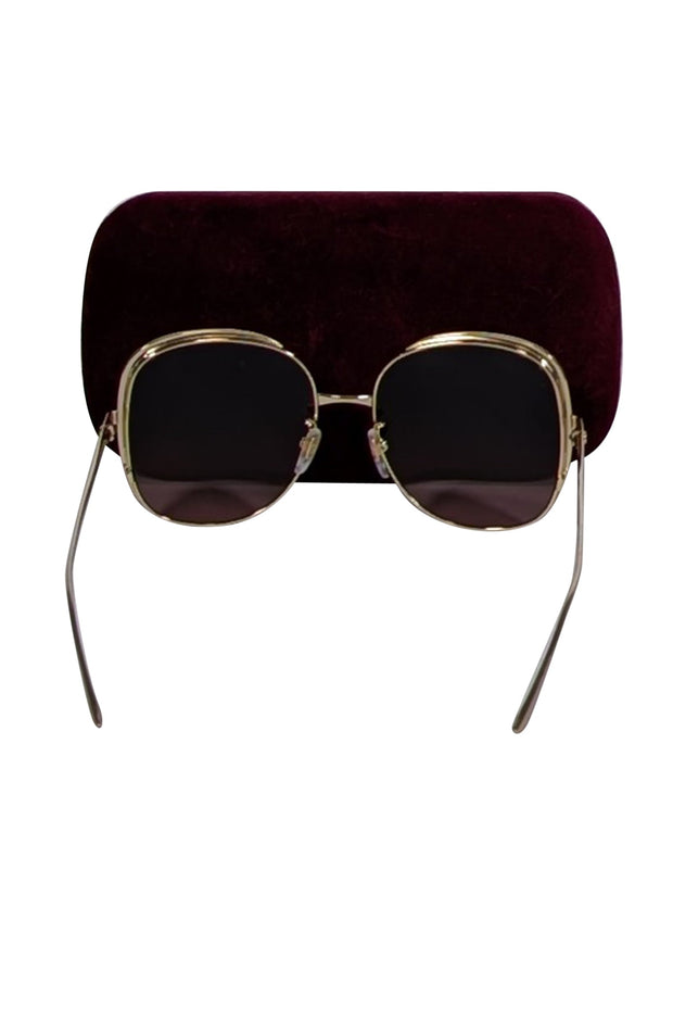 Current Boutique-Gucci - Red & Gold Large Sunglasses