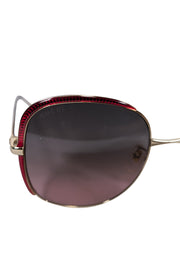 Current Boutique-Gucci - Red & Gold Large Sunglasses