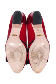 Current Boutique-Gucci - Red Leather Bow Front Basic Pumps Sz 10