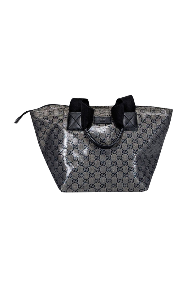 Current Boutique-Gucci - Silver & Black Metallic Monogram Tote Bag