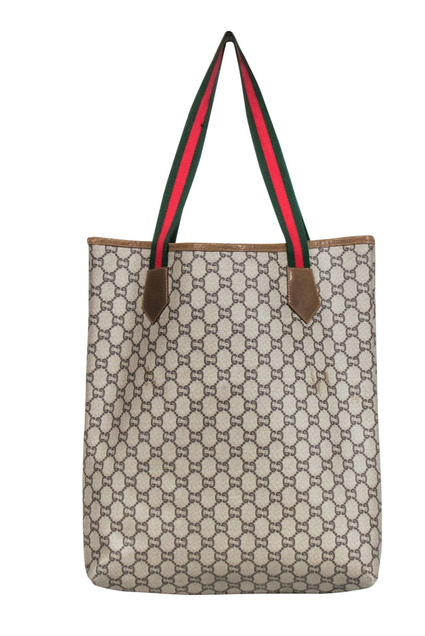 Current Boutique-Gucci - Tan Monogram "Gucci Plus" Tote Bag