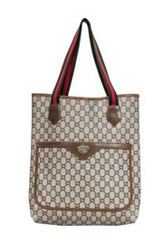 Current Boutique-Gucci - Tan Monogram "Gucci Plus" Tote Bag