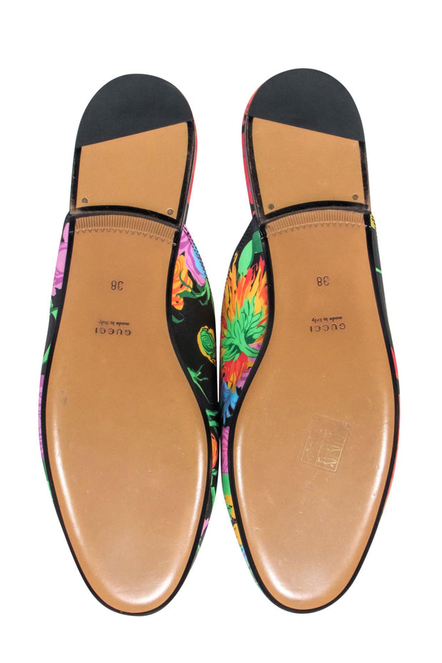 Current Boutique-Gucci x Ken Scott - Black w/ Floral Print Princetown Mules Sz 8