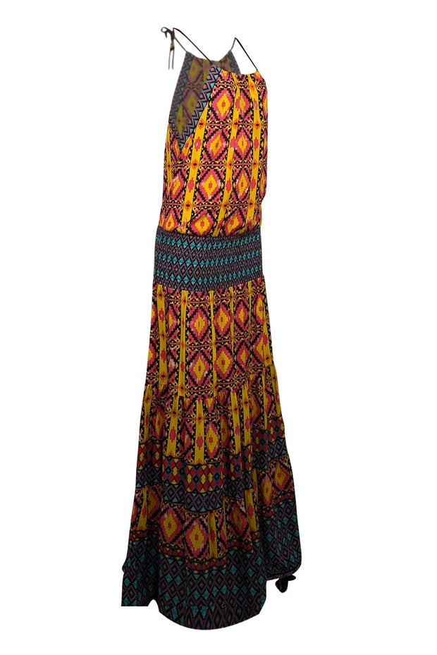 Current Boutique-Hale Bob - Yellow, Pink, Teal, & Black Print Sleeveless Maxi Dress Sz M