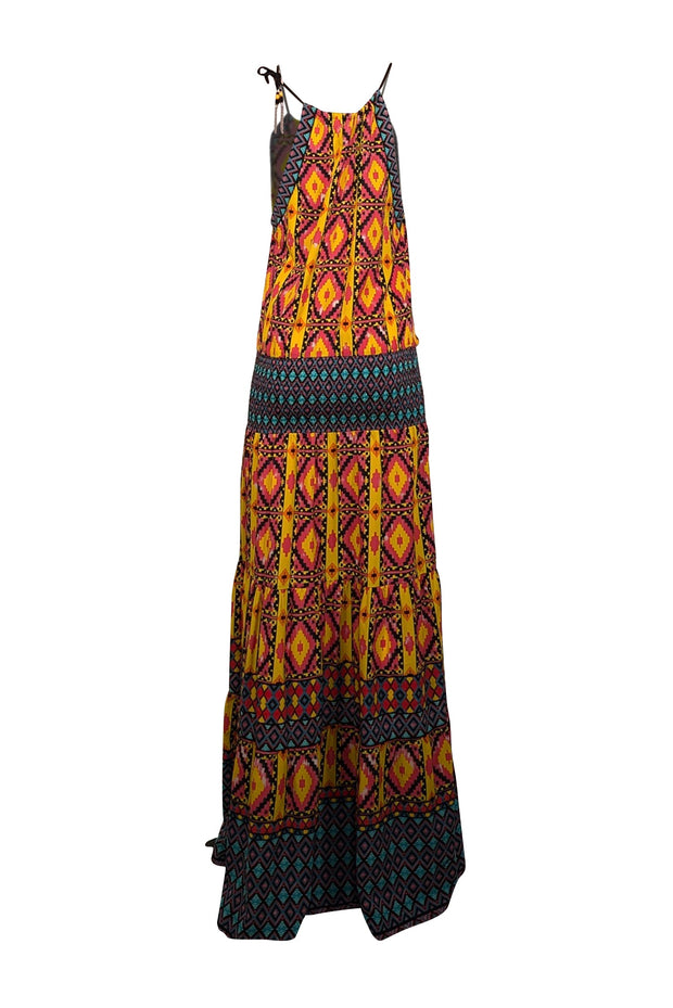 Current Boutique-Hale Bob - Yellow, Pink, Teal, & Black Print Sleeveless Maxi Dress Sz M