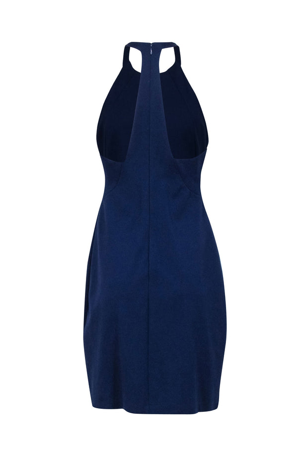 Current Boutique-Halston Heritage - Navy Halter Midi Dress w/ Front Slit Sz 8