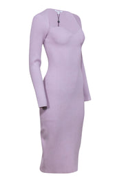 Current Boutique-Halston - Lilac Ribbed Long Sleeve Dress Sz S