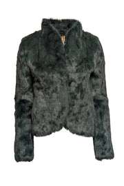 Current Boutique-Haute Hippie - Hunter Green Rabbit Fur Coat Sz S