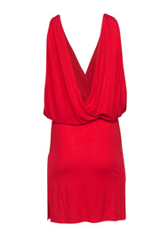 Current Boutique-Haute Hippie - Red Sleeveless Mini Wrap Dress Sz M