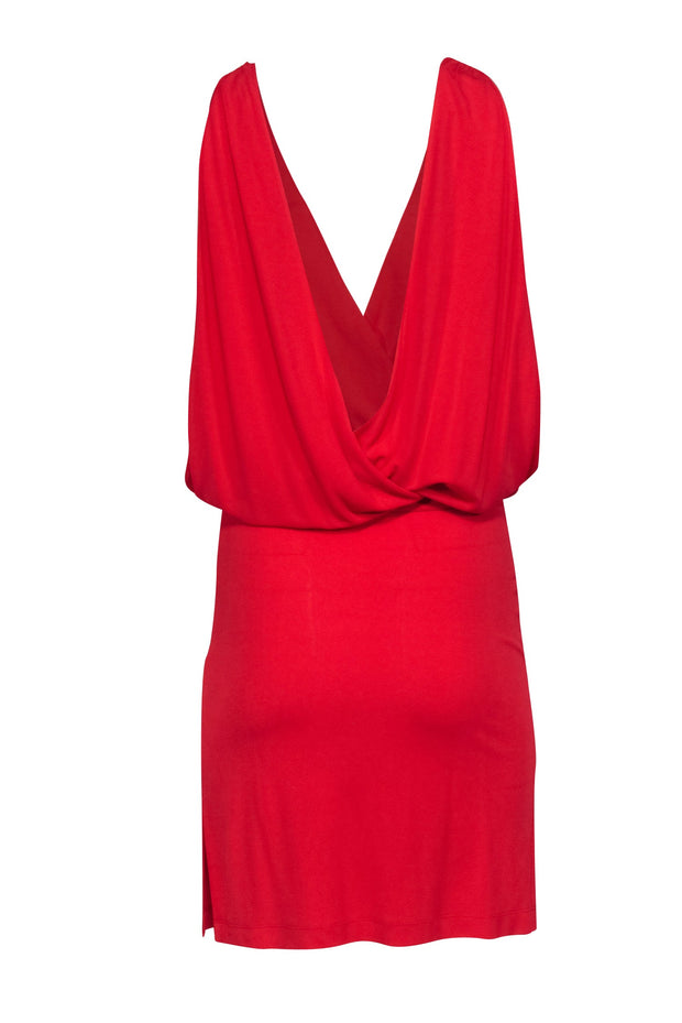 Current Boutique-Haute Hippie - Red Sleeveless Mini Wrap Dress Sz M