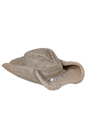 Current Boutique-Helen Kaminski - Beige Woven Raffia Hat w/ Tie Trim