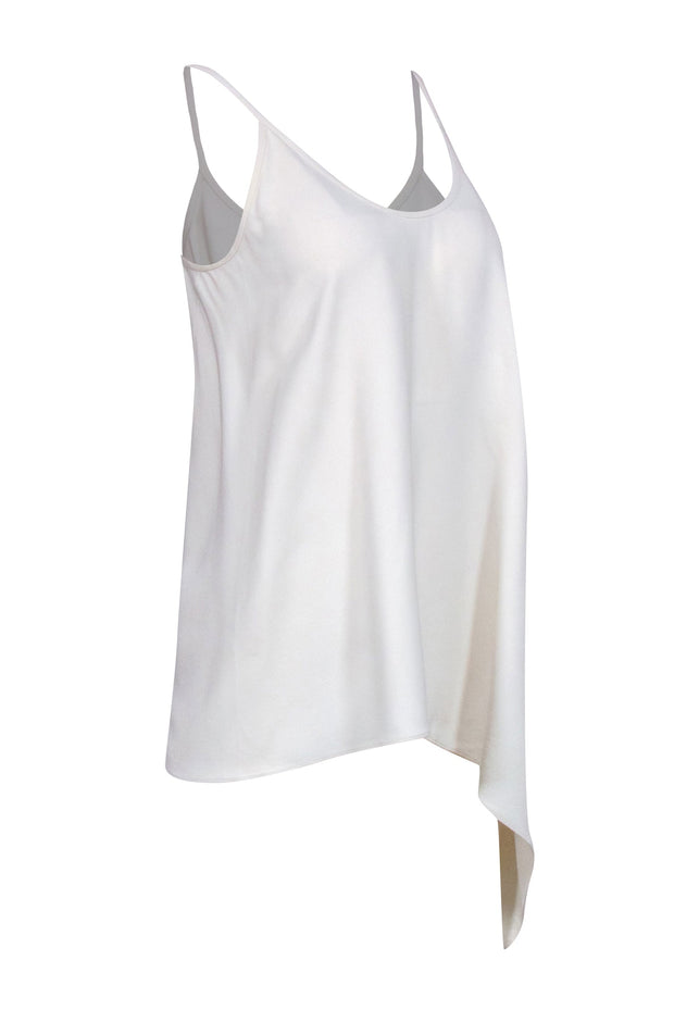 Current Boutique-Helmut Lang - Ivory Sleeveless Asymmetrical Tank Sz S