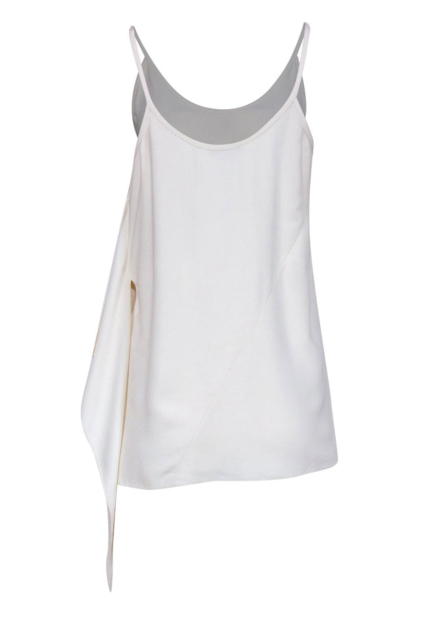 Current Boutique-Helmut Lang - Ivory Sleeveless Asymmetrical Tank Sz S