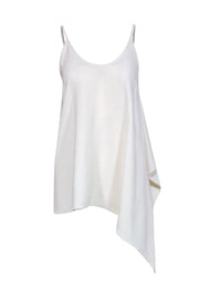 Current Boutique-Helmut Lang - Ivory Sleeveless Asymmetrical Tank Sz S