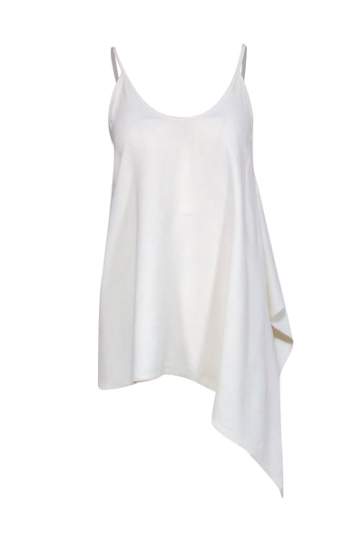 Current Boutique-Helmut Lang - Ivory Sleeveless Asymmetrical Tank Sz S