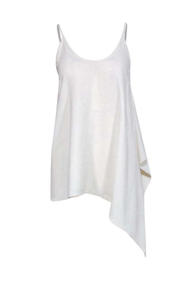 Current Boutique-Helmut Lang - Ivory Sleeveless Asymmetrical Tank Sz S