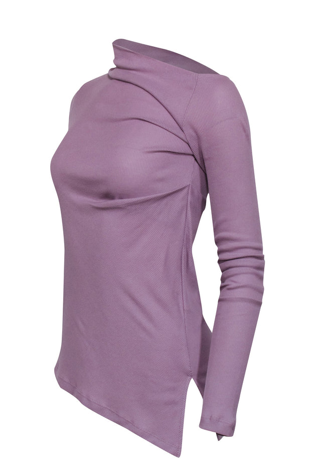 Current Boutique-Helmut Lang - Lavender Ribbed Long Sleeve Top Sz M