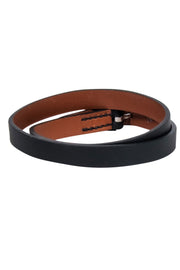 Current Boutique-Hermes - Black & Tan Wrap "Behapi" Wrap Bracelet