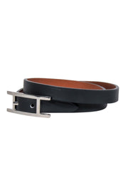 Current Boutique-Hermes - Black & Tan Wrap "Behapi" Wrap Bracelet