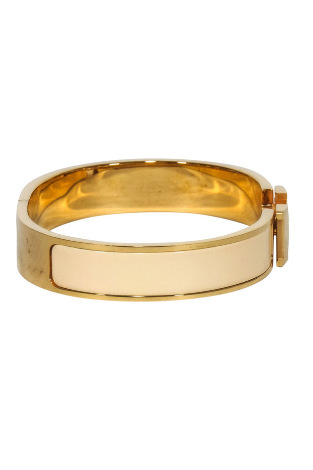 Current Boutique-Hermes - Ivory & Gold Clic H Bracelet